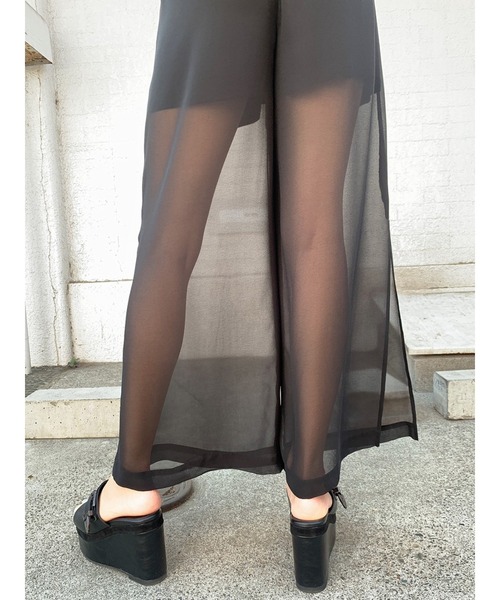 EGOIST（エゴイスト）の「シアーワイドPT（その他パンツ・レディース・ブラック/ライム・FREE）」の18枚目の写真