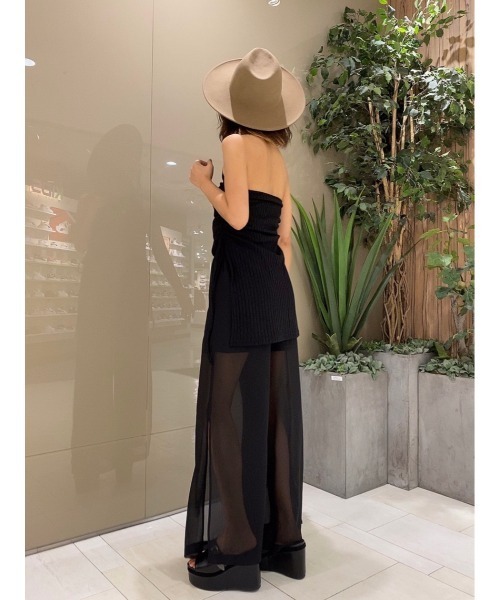 EGOIST（エゴイスト）の「シアーワイドPT（その他パンツ・レディース・ブラック/ライム・FREE）」の14枚目の写真