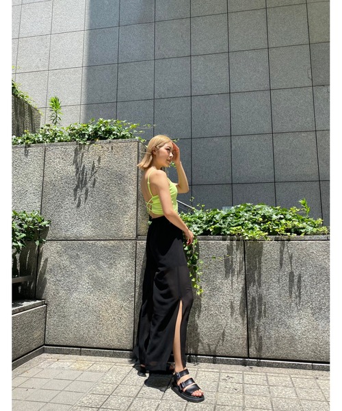 EGOIST（エゴイスト）の「シアーワイドPT（その他パンツ・レディース・ブラック/ライム・FREE）」の5枚目の写真