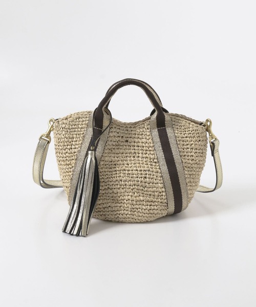 URBAN RESEARCH ROSSO（アーバンリサーチロッソ）の「VIOLAd’ORO　ラフィアカゴバッグ SMALL（かごバッグ・レディース・ゴールド/ライトブラウン/ストライプ・-）」の7枚目の写真