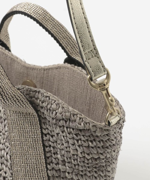 URBAN RESEARCH ROSSO（アーバンリサーチロッソ）の「VIOLAd’ORO　ラフィアカゴバッグ SMALL（かごバッグ・レディース・ゴールド/ライトブラウン/ストライプ・-）」の15枚目の写真