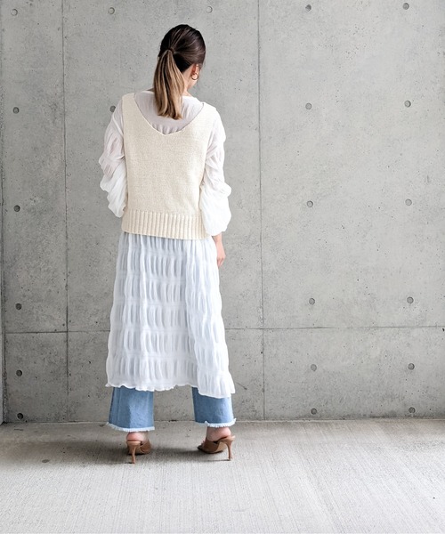 Per sist ence(パーシエンス)の「Per sist ence/パーシエンス シャーリングワンピース(ワンピース・レディース・オフホワイト/ブラック/モカ・FREE)」の21枚目の写真