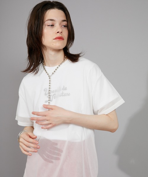 CIAOPANIC（チャオパニック）の「ラウンドシアーTシャツ（Tシャツ/カットソー・レディース・オフホワイト/ブラック/ブルー系その他・FREE）」の22枚目の写真