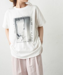 PUAL CE CIN | フォトプリント裾ラウンドショートスリーブTシャツ(Tシャツ/カットソー)