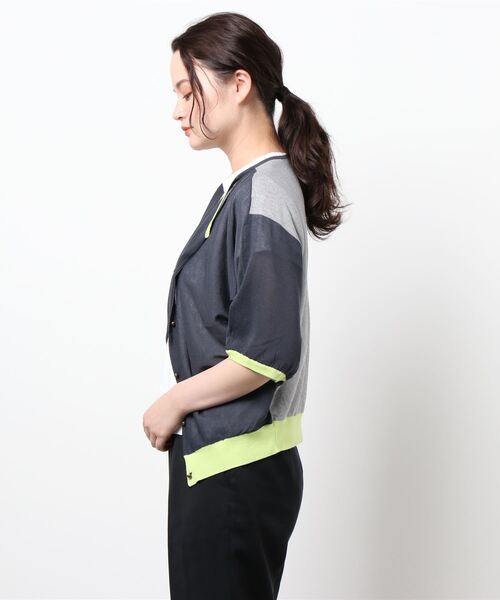 Q（キュー）の「レーヨンナイロン 2wayドルマンニット（ニット/セーター・レディース・チャコールグレー/ブラック/パープル/グリーン・MEDIUM）」の5枚目の写真