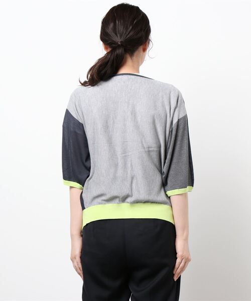 Q（キュー）の「レーヨンナイロン 2wayドルマンニット（ニット/セーター・レディース・チャコールグレー/ブラック/パープル/グリーン・MEDIUM）」の6枚目の写真