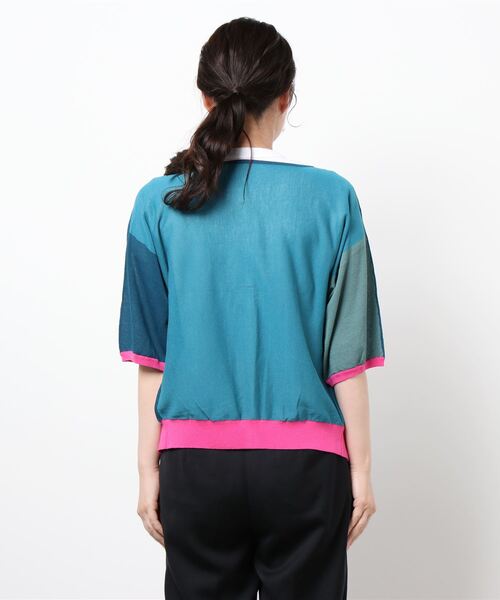 Q（キュー）の「レーヨンナイロン 2wayドルマンニット（ニット/セーター・レディース・チャコールグレー/ブラック/パープル/グリーン・MEDIUM）」の9枚目の写真