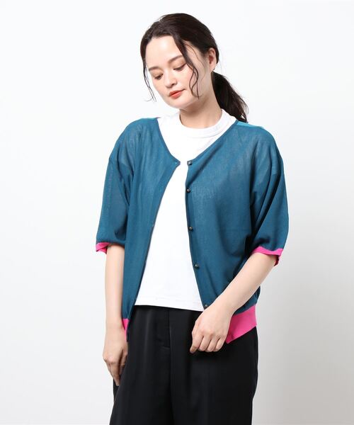 Q（キュー）の「レーヨンナイロン 2wayドルマンニット（ニット/セーター・レディース・チャコールグレー/ブラック/パープル/グリーン・MEDIUM）」の10枚目の写真