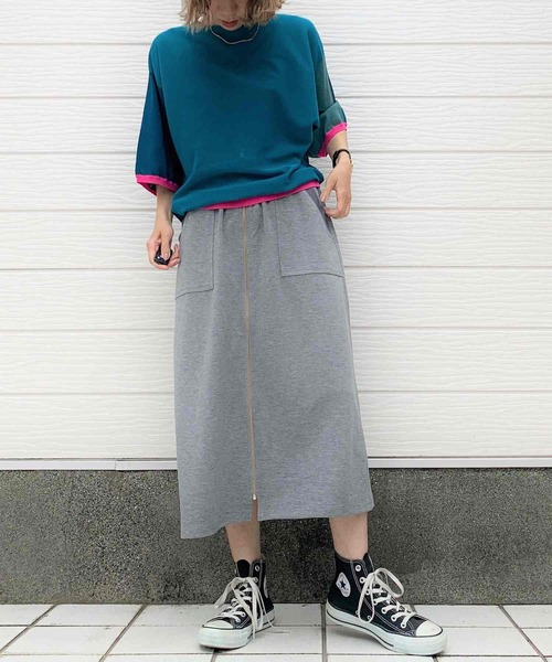 Q（キュー）の「レーヨンナイロン 2wayドルマンニット（ニット/セーター・レディース・チャコールグレー/ブラック/パープル/グリーン・MEDIUM）」の14枚目の写真