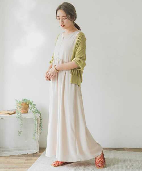 ITEMS URBANRESEARCH(アイテムズ アーバンリサーチ)の「Vネックノースリーブワンピース(ワンピース・レディース・ライトブルー/レッド系その他/アイボリー・FREE)」の12枚目の写真