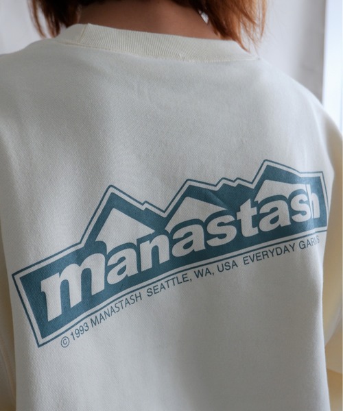 MANASTASH（マナスタッシュ）の「MANASTASH/マナスタッシュ　W's SWEAT BACK LOGO　ウィメンズ　スウェット　バックロゴ（スウェット・レディース・チャコールグレー/サンドベージュ/ナチュラル/パープル・MEDIUM）」の8枚目の写真