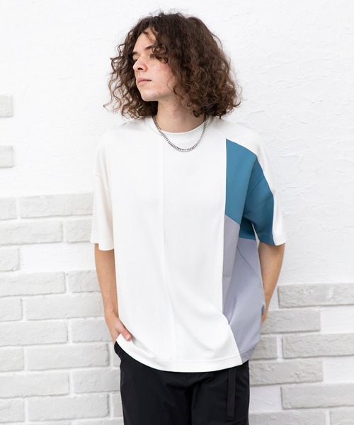 NIDO（ニド）の「スムース切り替えＴシャツ（Tシャツ/カットソー・メンズ・ネイビー/ホワイト・MEDIUM/LARGE）」の2枚目の写真