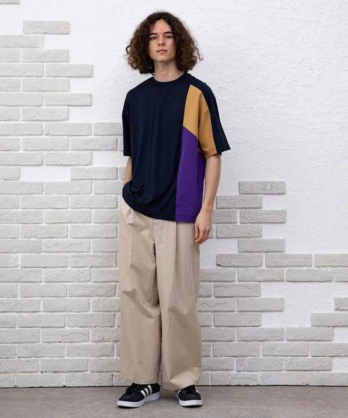 NIDO（ニド）の「スムース切り替えＴシャツ（Tシャツ/カットソー・メンズ・ネイビー/ホワイト・MEDIUM/LARGE）」の5枚目の写真