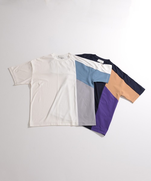 NIDO（ニド）の「スムース切り替えＴシャツ（Tシャツ/カットソー・メンズ・ネイビー/ホワイト・MEDIUM/LARGE）」の12枚目の写真