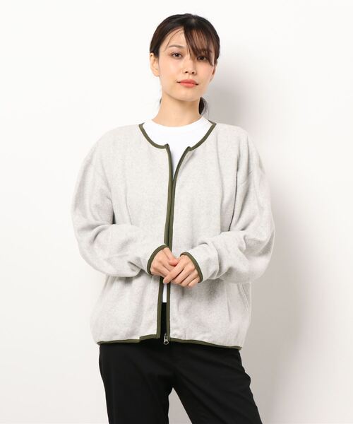 roial（ロイアル）の「JACKET/ROIAL(ロイアル) ノーカラーフリース（その他アウター・レディース・ベージュ/オートミール・SMALL/MEDIUM）」の2枚目の写真