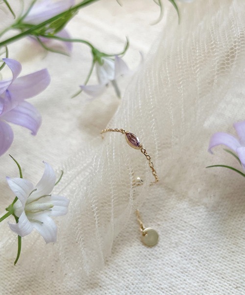 mangata（モンガータ）の「10K　Pale chain ring（リング・レディース・イエロー/グリーン/ピンク・FREE）」の3枚目の写真