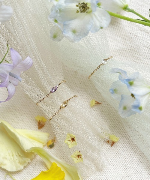 mangata（モンガータ）の「10K　Pale chain ring（リング・レディース・イエロー/グリーン/ピンク・FREE）」の4枚目の写真