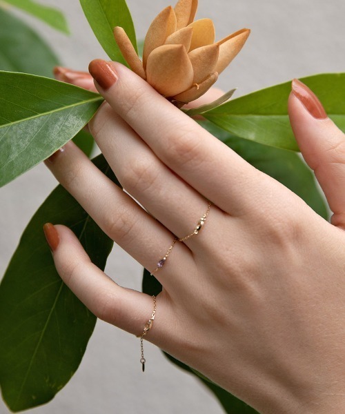 mangata（モンガータ）の「10K　Pale chain ring（リング・レディース・イエロー/グリーン/ピンク・FREE）」の6枚目の写真