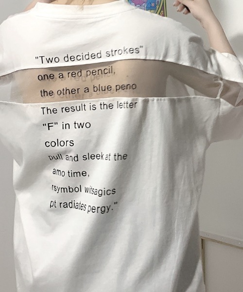 MGV(エムジーヴィー)の「シースルー切替BIGTシャツ(Tシャツ/カットソー・レディース・ホワイト/ブラック・MEDIUM/LARGE/X-LARGE)」の3枚目の写真