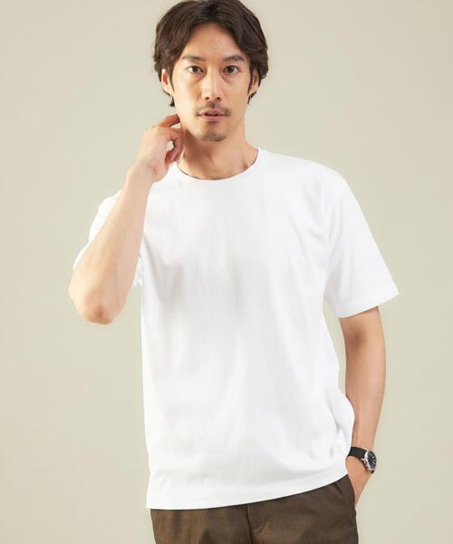 green label relaxing(グリーンレーベルリラクシング)の「<green label relaxing>COOLスムース クルーネック 半袖 Tシャツ -接触冷感-(Tシャツ/カットソー・メンズ・ホワイト/ダークブラウン/ネイビー・SMALL/MEDIUM/LARGE)」の1枚目の写真