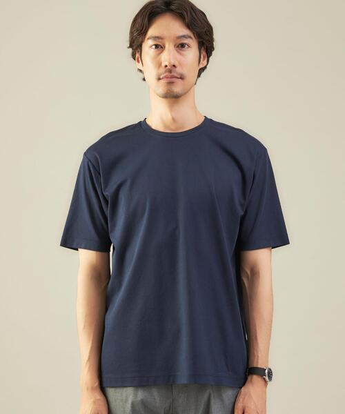 green label relaxing(グリーンレーベルリラクシング)の「<green label relaxing>COOLスムース クルーネック 半袖 Tシャツ -接触冷感-(Tシャツ/カットソー・メンズ・ホワイト/ダークブラウン/ネイビー・SMALL/MEDIUM/LARGE)」の5枚目の写真