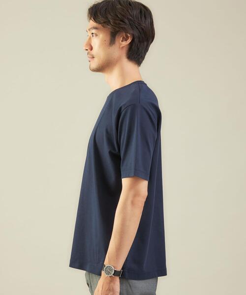 green label relaxing(グリーンレーベルリラクシング)の「<green label relaxing>COOLスムース クルーネック 半袖 Tシャツ -接触冷感-(Tシャツ/カットソー・メンズ・ホワイト/ダークブラウン/ネイビー・SMALL/MEDIUM/LARGE)」の8枚目の写真