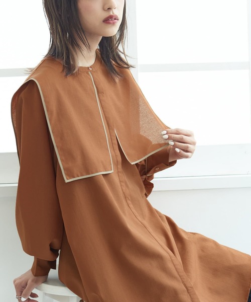 osharewalker（オシャレウォーカー）の「【廃盤】『セーラーチュニックブラウス』（シャツ/ブラウス・レディース・ブラック/オフホワイト/キャメル・FREE）」の16枚目の写真