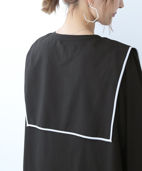 osharewalker（オシャレウォーカー）の「【廃盤】『セーラーチュニックブラウス』（シャツ/ブラウス・レディース・ブラック/オフホワイト/キャメル・FREE）」の10枚目の写真