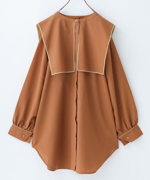 osharewalker（オシャレウォーカー）の「【廃盤】『セーラーチュニックブラウス』（シャツ/ブラウス・レディース・ブラック/オフホワイト/キャメル・FREE）」の18枚目の写真