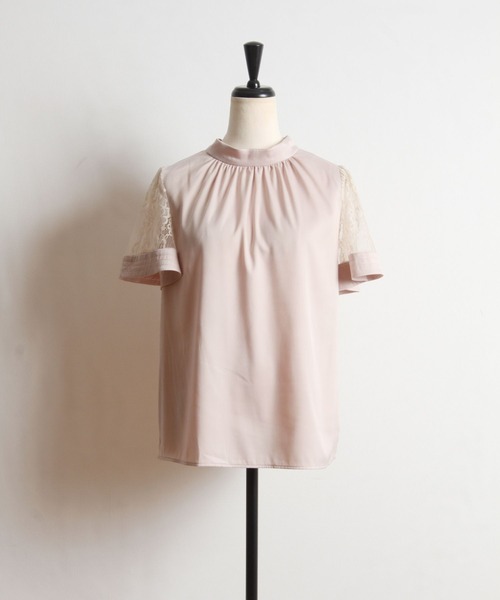 tocco closet（トッコ　クローゼット）の「レーススリーブ切り替えバックリボンブラウス（シャツ/ブラウス・レディース・ラベンダー/ベージュ/モカ・M）」の20枚目の写真