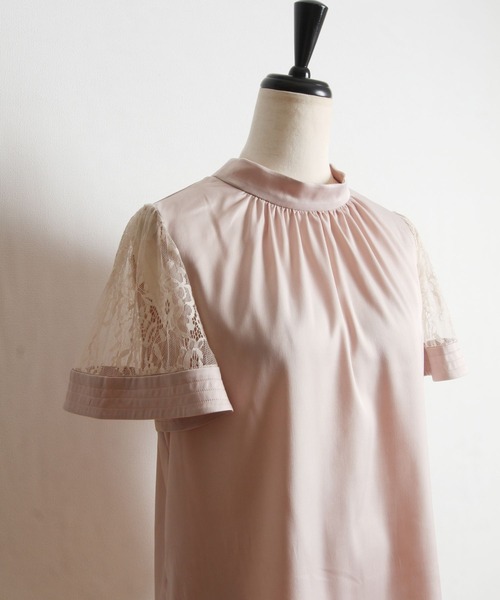 tocco closet（トッコ　クローゼット）の「レーススリーブ切り替えバックリボンブラウス（シャツ/ブラウス・レディース・ラベンダー/ベージュ/モカ・M）」の7枚目の写真