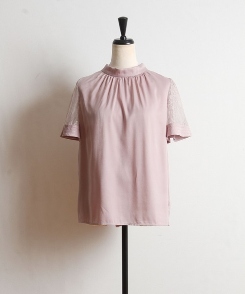 tocco closet（トッコ　クローゼット）の「レーススリーブ切り替えバックリボンブラウス（シャツ/ブラウス・レディース・ラベンダー/ベージュ/モカ・M）」の15枚目の写真