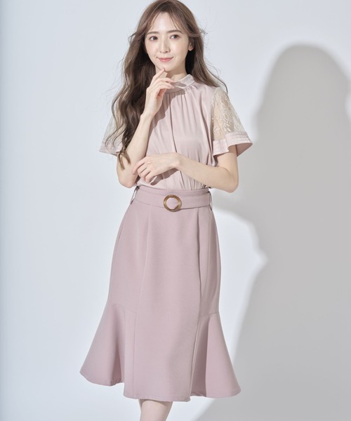 tocco closet（トッコ　クローゼット）の「レーススリーブ切り替えバックリボンブラウス（シャツ/ブラウス・レディース・ラベンダー/ベージュ/モカ・M）」の12枚目の写真