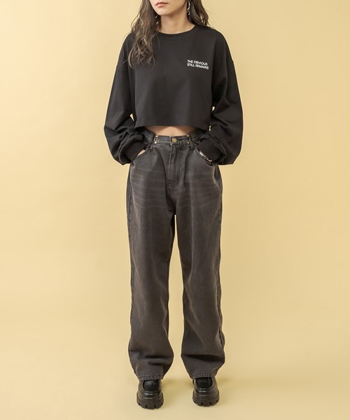 RASVOA（ラスボア）の「ホックタックデニムパンツ（デニムパンツ・レディース・ブラック・S/M）」の7枚目の写真