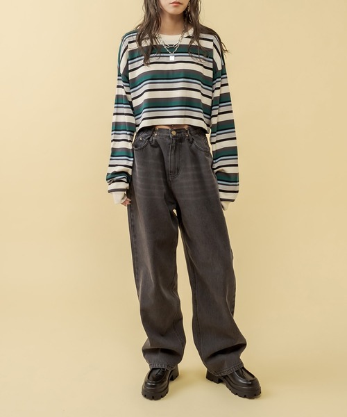 RASVOA（ラスボア）の「ホックタックデニムパンツ（デニムパンツ・レディース・ブラック・S/M）」の20枚目の写真