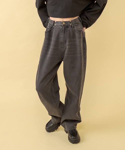 RASVOA（ラスボア）の「ホックタックデニムパンツ（デニムパンツ・レディース・ブラック・S/M）」の21枚目の写真