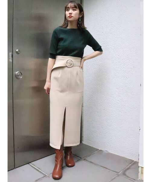 MURUA（ムルーア）の「グロスワイドリブスリムニット（ニット/セーター・レディース・ブラック/パープル/オレンジ/グリーン・FREE）」の16枚目の写真