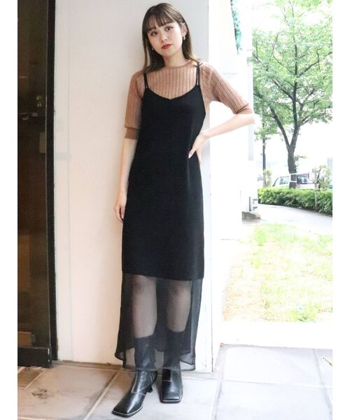 MURUA（ムルーア）の「グロスワイドリブスリムニット（ニット/セーター・レディース・ブラック/パープル/オレンジ/グリーン・FREE）」の19枚目の写真