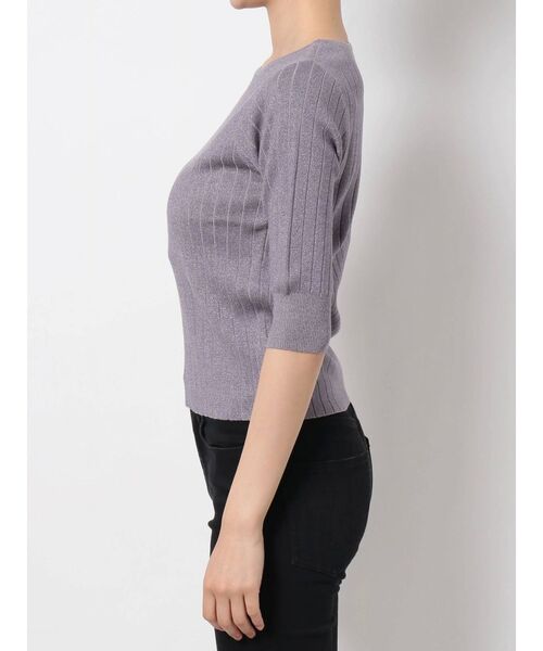 MURUA（ムルーア）の「グロスワイドリブスリムニット（ニット/セーター・レディース・ブラック/パープル/オレンジ/グリーン・FREE）」の5枚目の写真