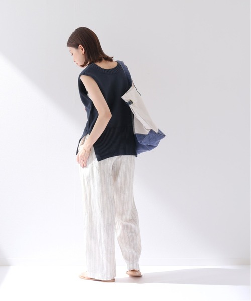 Spick & Span(スピックアンドスパン)の「ソフトコアヤーンフロンタブルベスト(ベスト・レディース・ネイビー/アイボリー・FREE)」の13枚目の写真