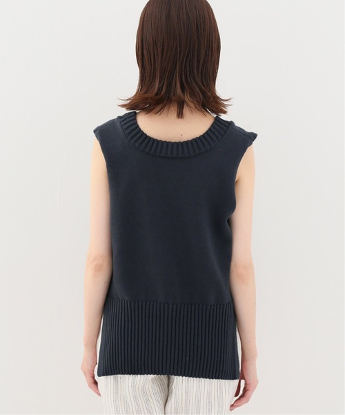 Spick & Span(スピックアンドスパン)の「ソフトコアヤーンフロンタブルベスト(ベスト・レディース・ネイビー/アイボリー・FREE)」の7枚目の写真