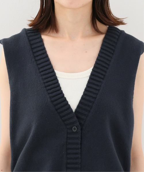 Spick & Span(スピックアンドスパン)の「ソフトコアヤーンフロンタブルベスト(ベスト・レディース・ネイビー/アイボリー・FREE)」の15枚目の写真