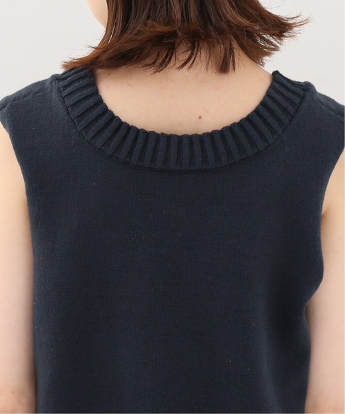 Spick & Span(スピックアンドスパン)の「ソフトコアヤーンフロンタブルベスト(ベスト・レディース・ネイビー/アイボリー・FREE)」の6枚目の写真