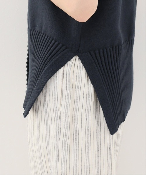 Spick & Span(スピックアンドスパン)の「ソフトコアヤーンフロンタブルベスト(ベスト・レディース・ネイビー/アイボリー・FREE)」の14枚目の写真