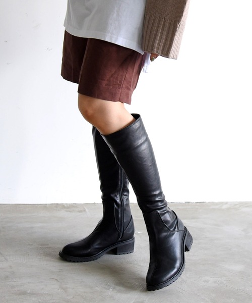 sango(sango)の「ラウンドトゥジョッキーブーツ(ブーツ・レディース・グレイッシュベージュ/アイボリー/ブラック/ダークブラウン・LL/3L/S/M/L/SS)」の3枚目の写真