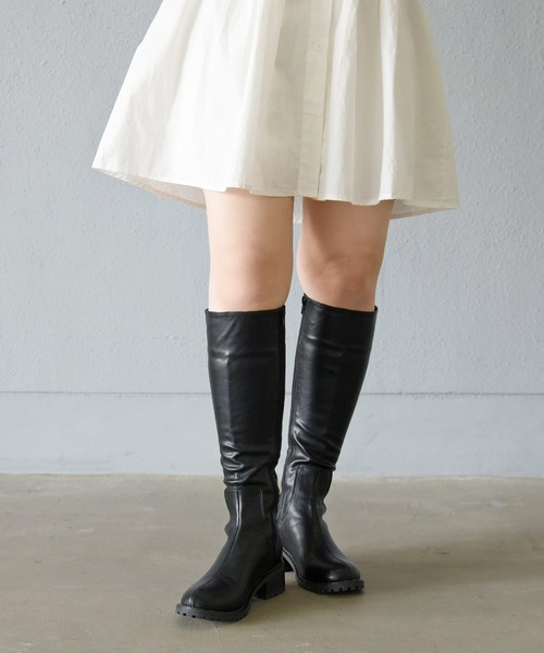 sango(sango)の「ラウンドトゥジョッキーブーツ(ブーツ・レディース・グレイッシュベージュ/アイボリー/ブラック/ダークブラウン・LL/3L/S/M/L/SS)」の6枚目の写真