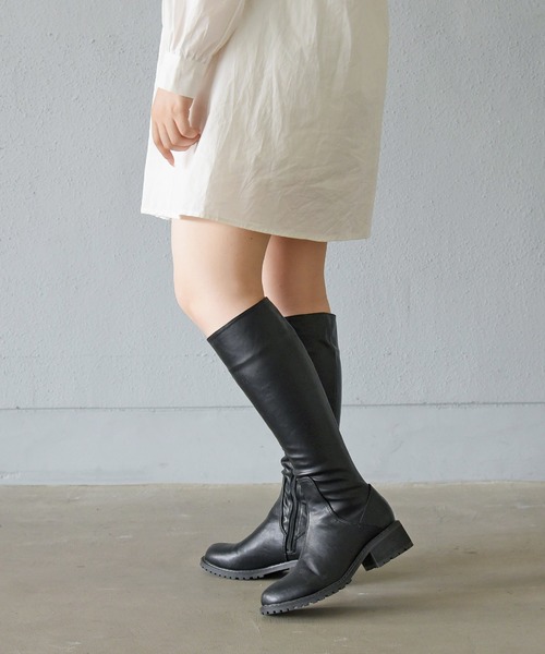 sango(sango)の「ラウンドトゥジョッキーブーツ(ブーツ・レディース・グレイッシュベージュ/アイボリー/ブラック/ダークブラウン・LL/3L/S/M/L/SS)」の7枚目の写真