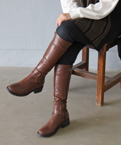 sango(sango)の「ラウンドトゥジョッキーブーツ(ブーツ・レディース・グレイッシュベージュ/アイボリー/ブラック/ダークブラウン・LL/3L/S/M/L/SS)」の8枚目の写真