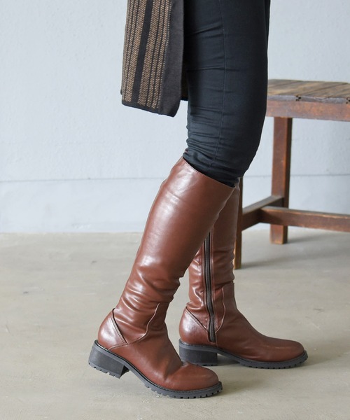 sango(sango)の「ラウンドトゥジョッキーブーツ(ブーツ・レディース・グレイッシュベージュ/アイボリー/ブラック/ダークブラウン・LL/3L/S/M/L/SS)」の10枚目の写真