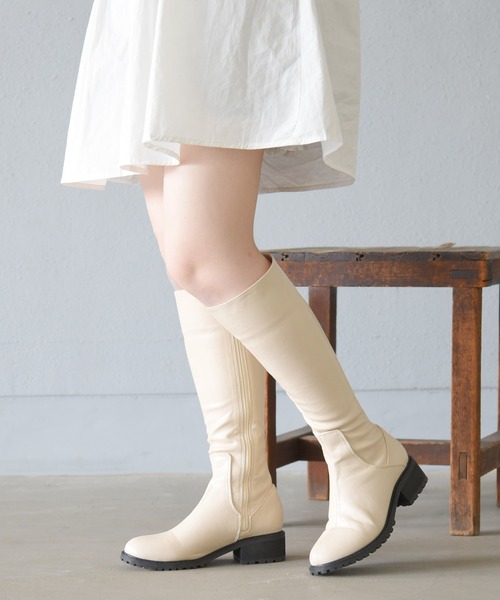 sango(sango)の「ラウンドトゥジョッキーブーツ(ブーツ・レディース・グレイッシュベージュ/アイボリー/ブラック/ダークブラウン・LL/3L/S/M/L/SS)」の11枚目の写真